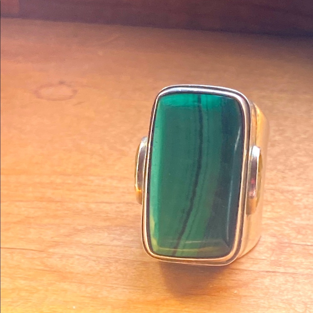 Large malachite and citrine Ring